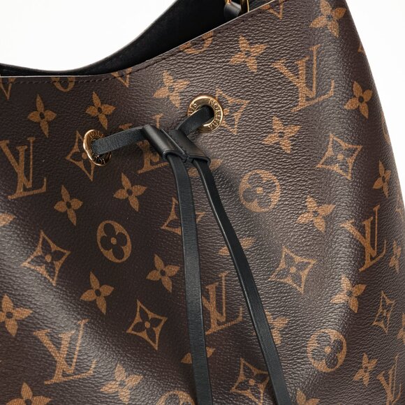 Louis Vuitton NeoNoe MM Monogram Canvas & Black Leather Bucket Bag - Picture 12 of 15